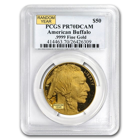 1 oz Proof Gold Buffalo PR-70 PCGS (Random Year) 1 oz Proof Gold Buffalo PR-70 PCGS (Random Year)